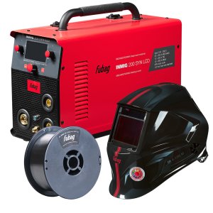 FUBAG Сварочный полуавтомат INMIG 200 SYN LCD (новый дисплей) с горелкой FB 250 3 м (FB 250 Ergo 3 м) + Маска сварщика Хамелеон IR 4-13N M + Порошковая проволока самозащитная FB 71TGS 0.8 мм_катушка 100 мм_вес 1 кг в ПОДАРОК!