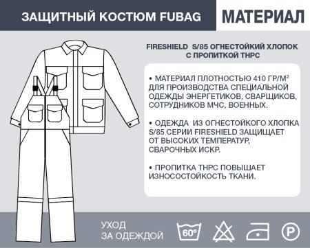 Защитный костюм Fubag размер 48-50 рост 4 в Нижнем Тагиле фото