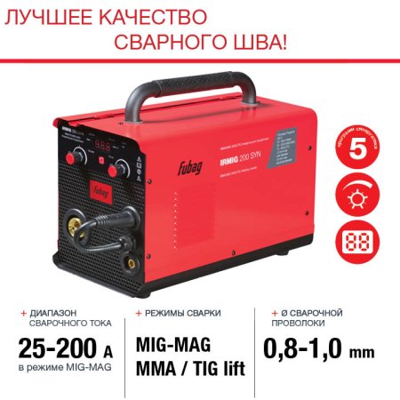 FUBAG Сварочный полуавтомат IRMIG 200 SYN с горелкой 250 А 3 м в комплекте в Нижнем Тагиле фото