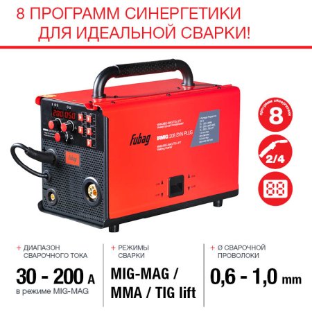 FUBAG Сварочный полуавтомат IRMIG 208 SYN PLUS c горелкой FB 250 3m в Нижнем Тагиле фото