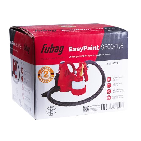 FUBAG Электрический краскораспылитель EasyPaint S500/1.8 с верхним бачком в Нижнем Тагиле фото